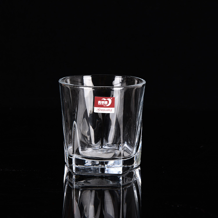 Wholesale of green apple five-angled cups, beer mugs, juice cups, beverage cups, water cups and whisky cups with logo printing Item Picture