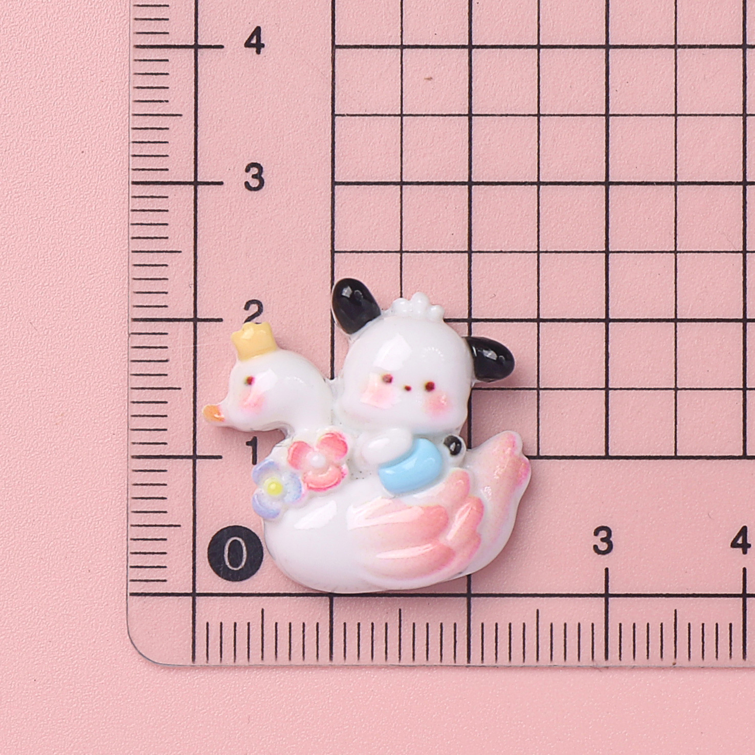 diy cartoon shiny and cute swan, cream glue resin, self-made phone case, water cup, hair accessory, headwear, small accessories batch Specification drawing