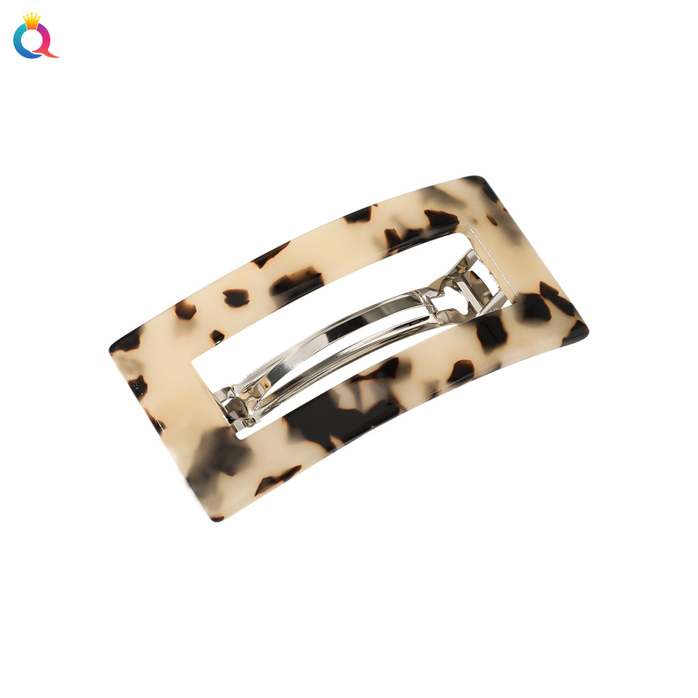 Qiyue Accessories: The same tortoiseshell square spring clip and simple ponytail clip top clip as those on Korean websites Item Picture