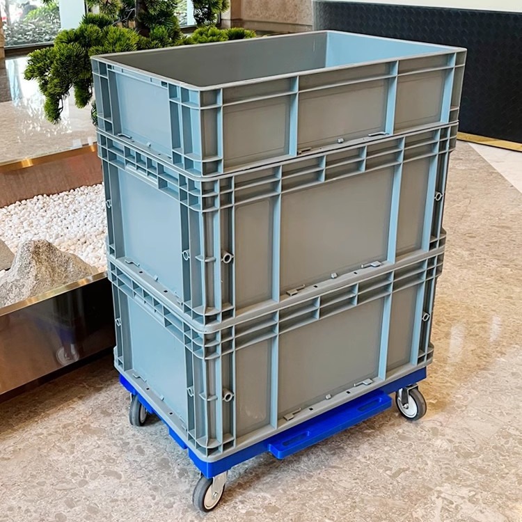 The hollowed-out grooved plastic turnover box turtle cart can be spliced with four-wheel small boxes, small carts, mobile tool carts and hand carts Specification drawing