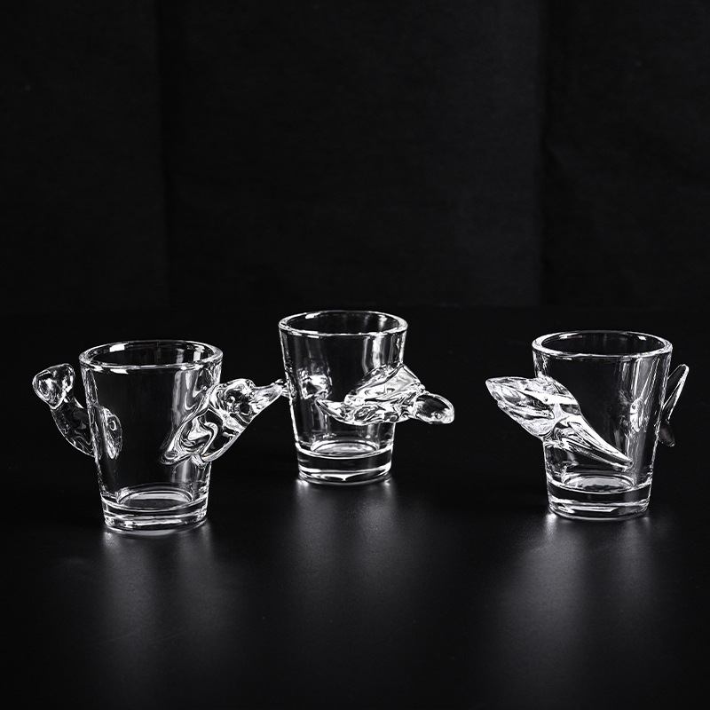 Creative animal-shaped white spirit cup, thick-bottomed spirits cup, small glass for white spirit, 50ml, cross-border Specification drawing