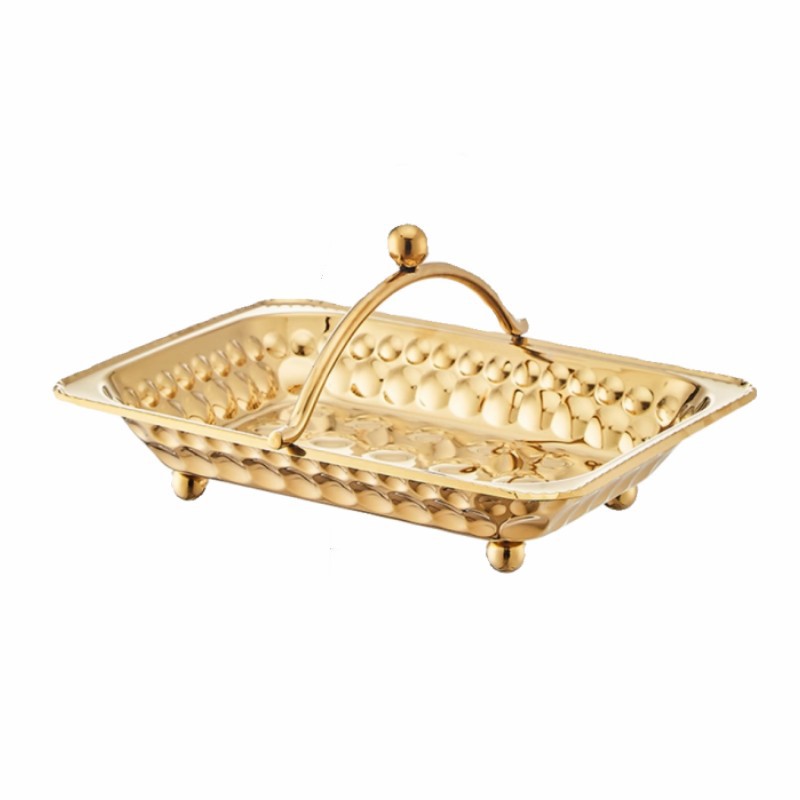 Stainless steel towel tray, portable towel basket, hotel KTV, bar, guest room hot towel tray, napkin tray, fruit basket Item Picture