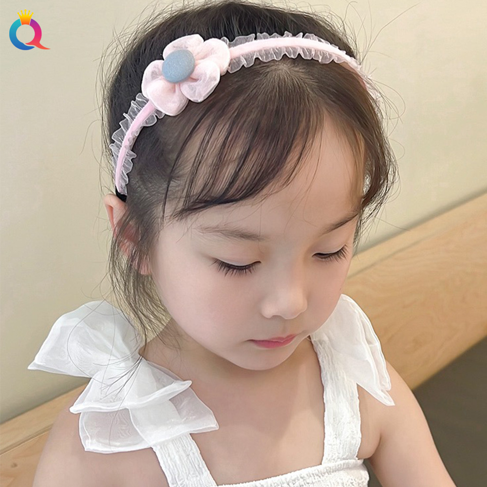 Qiyue Children's cute bow hair band for girls, anti-slip headband with teeth for pressing hair, wholesale hair clips and hair accessories details Picture