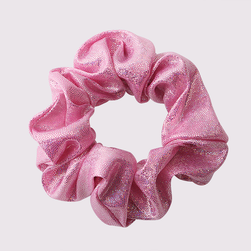 Qiyue Cross-border Supply Metal Bright color Scrunchies hair band with gilding and dual-color large intestine circle headpiece C86 Item Picture