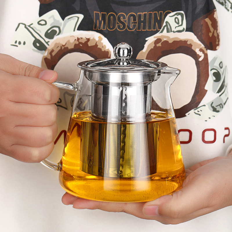 A high borosilicate glass teapot for roasting around a stove, heat-resistant Gongfu tea sets, and a large-capacity glass teapot for household use Specification drawing