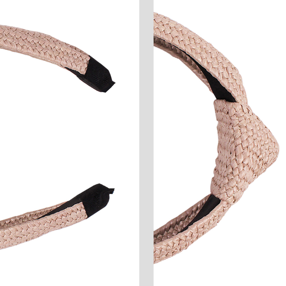 Qiyue Korean version fashionable and elegant straw-woven Lafite headband, hairpin headwear, European and American simple wide edge fresh knot hairband Application Scenario