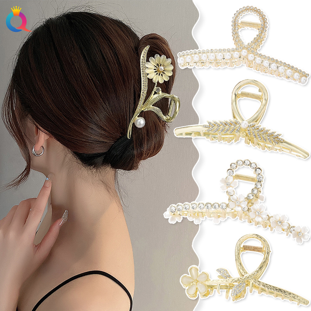 Qiyue metal hair clips with a high-end feel, large grabbers, children's hairpins, hair grabbers, back of the head, shark clips, hair accessories wholesale full figure