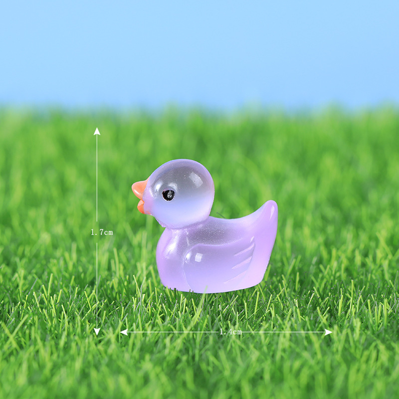 Mini luminous duck-shaped resin accessories of the same style as Douyin, car creative decorative items, micro-landscape decorative items Item Picture