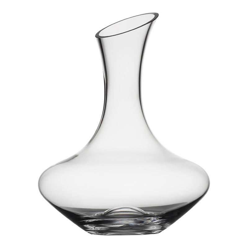 Lemeiya crystal glass decanter with round bottom and quick slanted mouth, Rennes series red wine decanter Item Picture