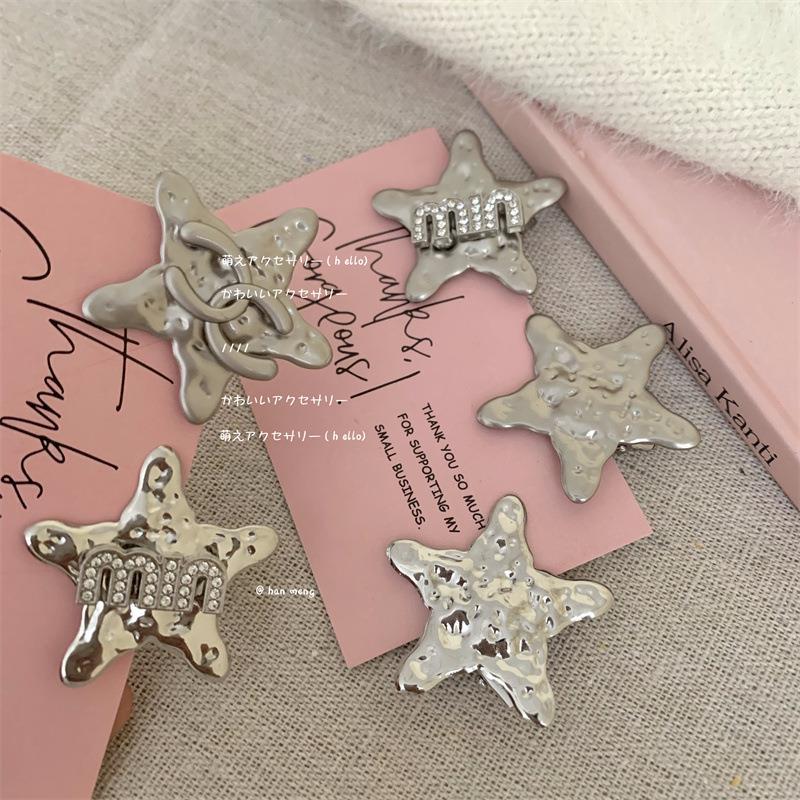 Dopamine y2k Sweet and Cool Spice Girl Star Metal Hair Clip, Cute bangs Clip Side Clip Broken Hair duckbill Clip Hair accessory details Picture