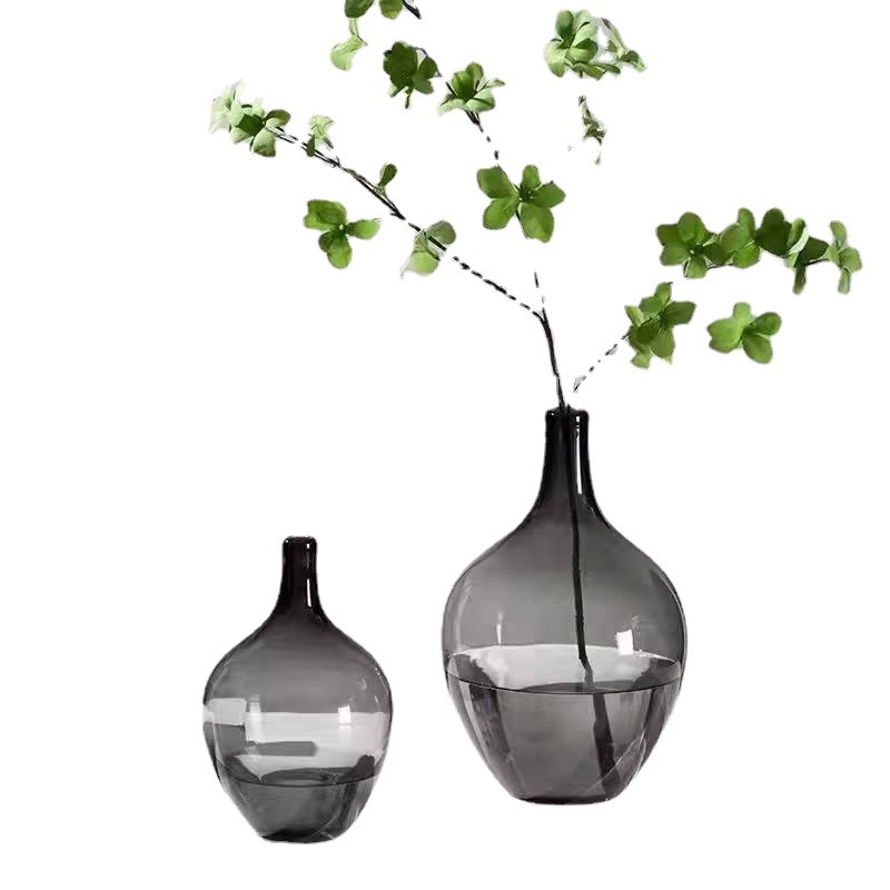 Wholesale of new large-bellied vases, fashionable Nordic home living room and balcony flower arrangement decorations, transparent glass vases Item Picture