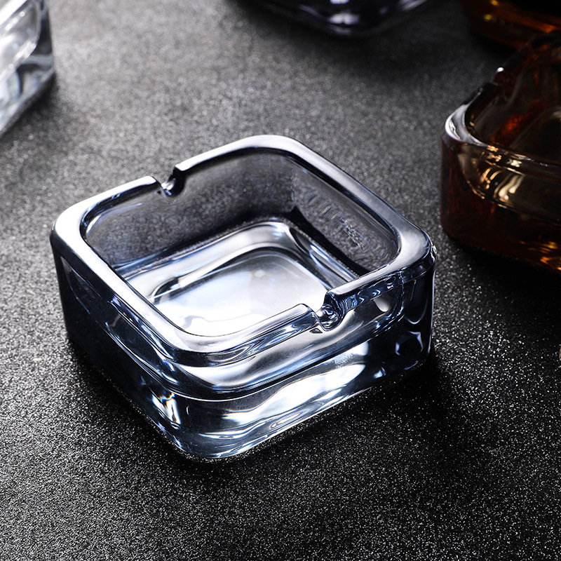Crystal glass ashtray, exquisite and fashionable, square cigarette cup, light luxury living room, high-end ashtray, creative household little delicacy Specification drawing