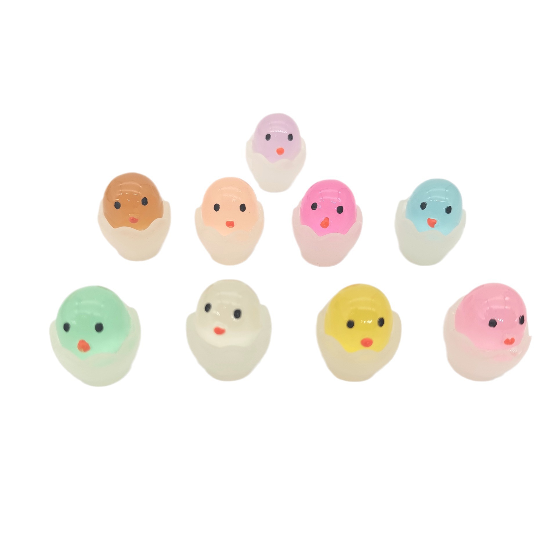 diy hairpin accessories, internet-famous creative night-luminous cute eggshell chicken cream glue accessories, children's blind box toys Item Picture