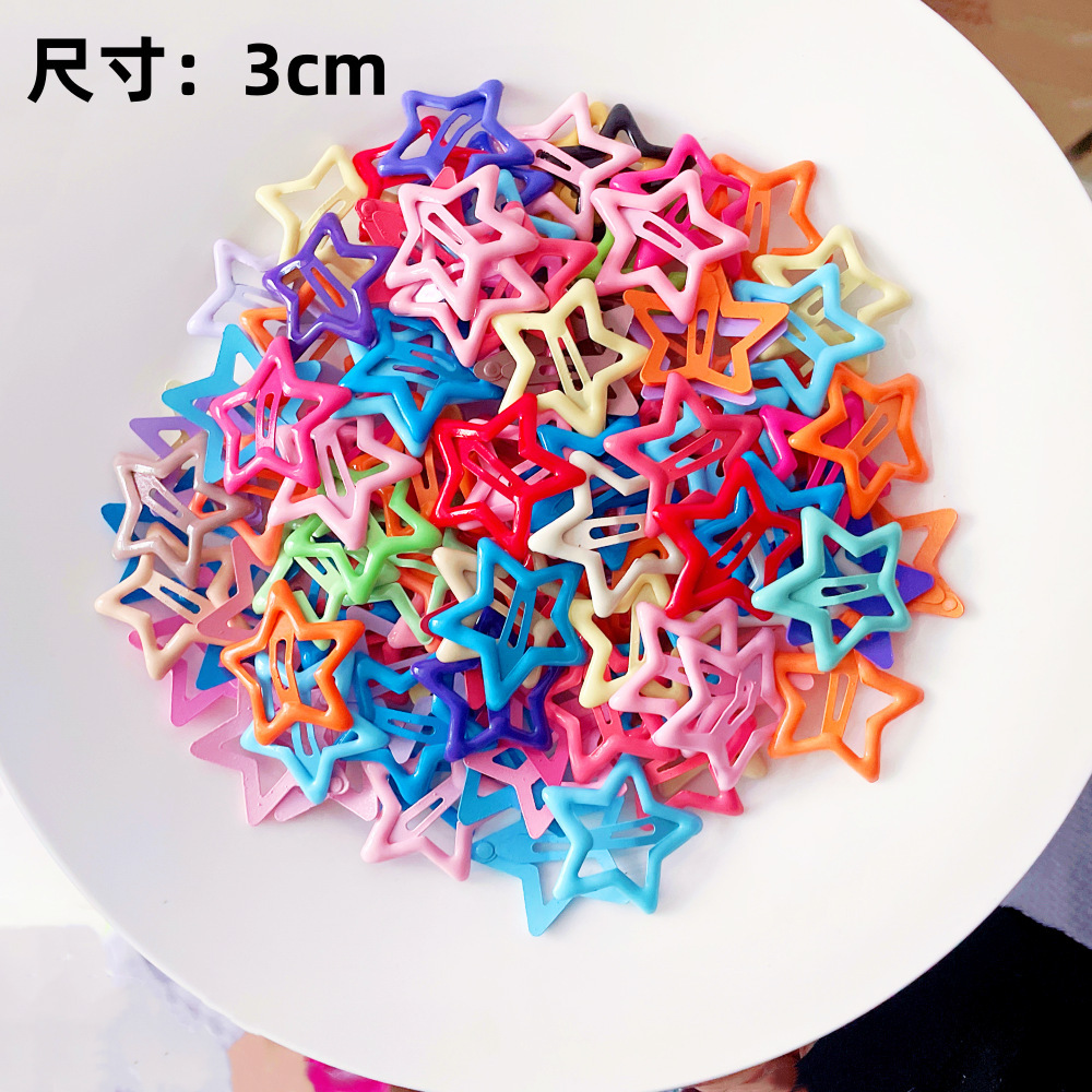 Dopamine Star hair clip, ins small hair clip, children's Candy color clip, hair clipper, broken hair, bb hair clip, hair accessory Specification drawing