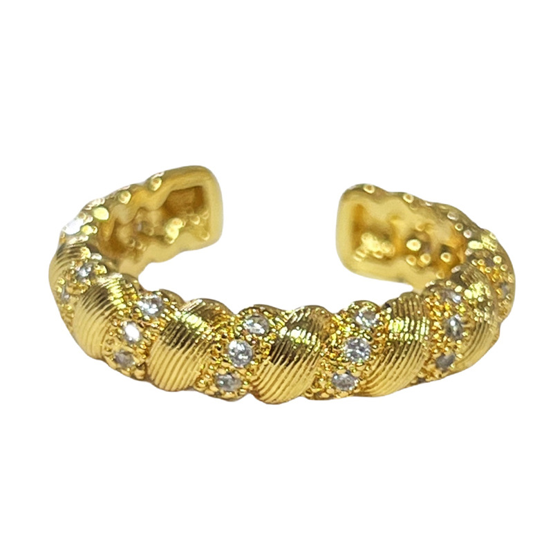 New Chinese-style retro brushed, simple and high-end open ring, elegant Chinese style, fashionable, light luxury, versatile and niche ring Item Picture