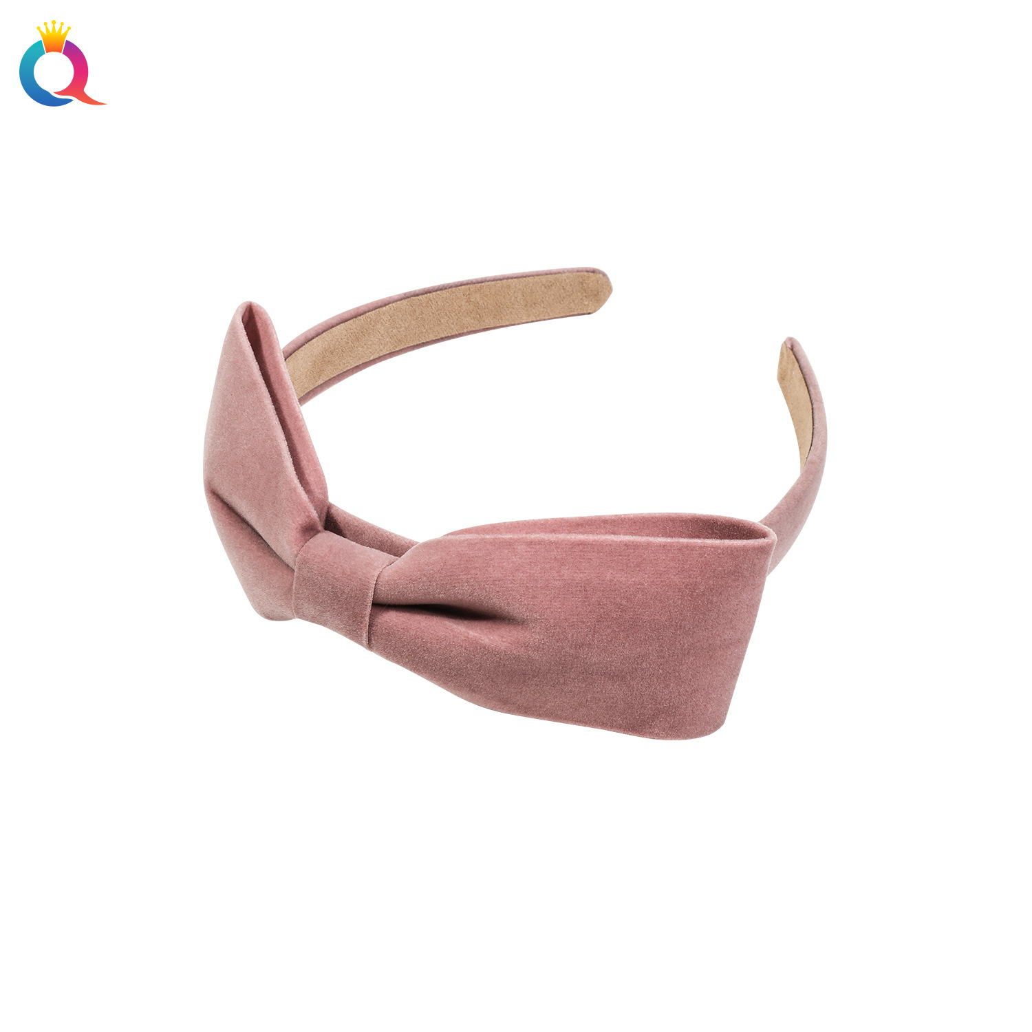 Qiyue Cross-border Velvet Bow Hair Band High Head Top Pressure Hair, facial cleansing headband Long Hair, Versatile hair hole hair accessories wholesale Item Picture