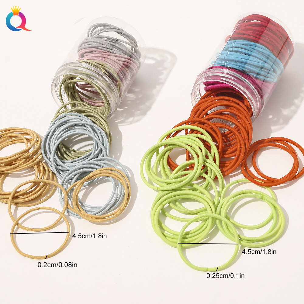 Qiyue Hyuna Colorful canned hair ties, popular simple hair ties, high-elasticity hair bands and hair accessories wholesale Specification drawing