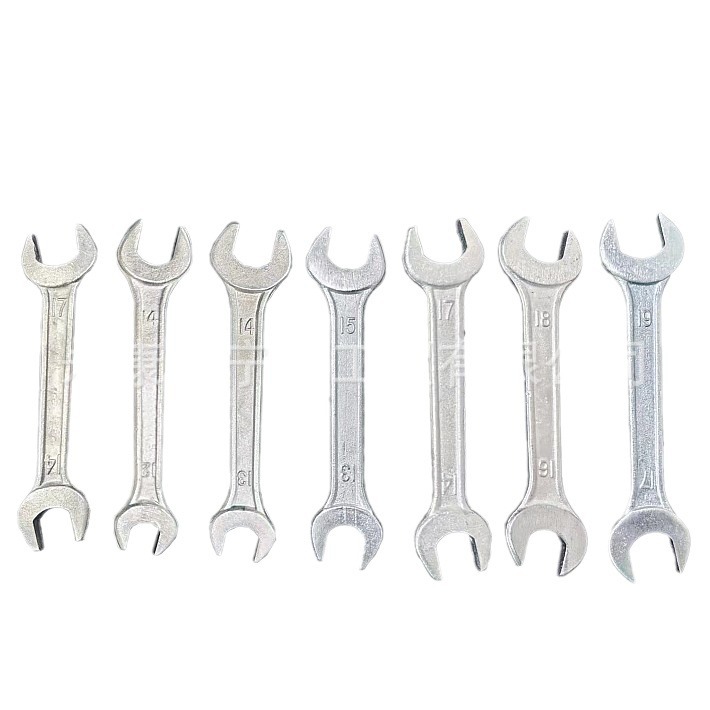 Factory wholesale unquenched double-head open wrench, hand-held wrench, forged galvanized hardware household tool set Item Picture