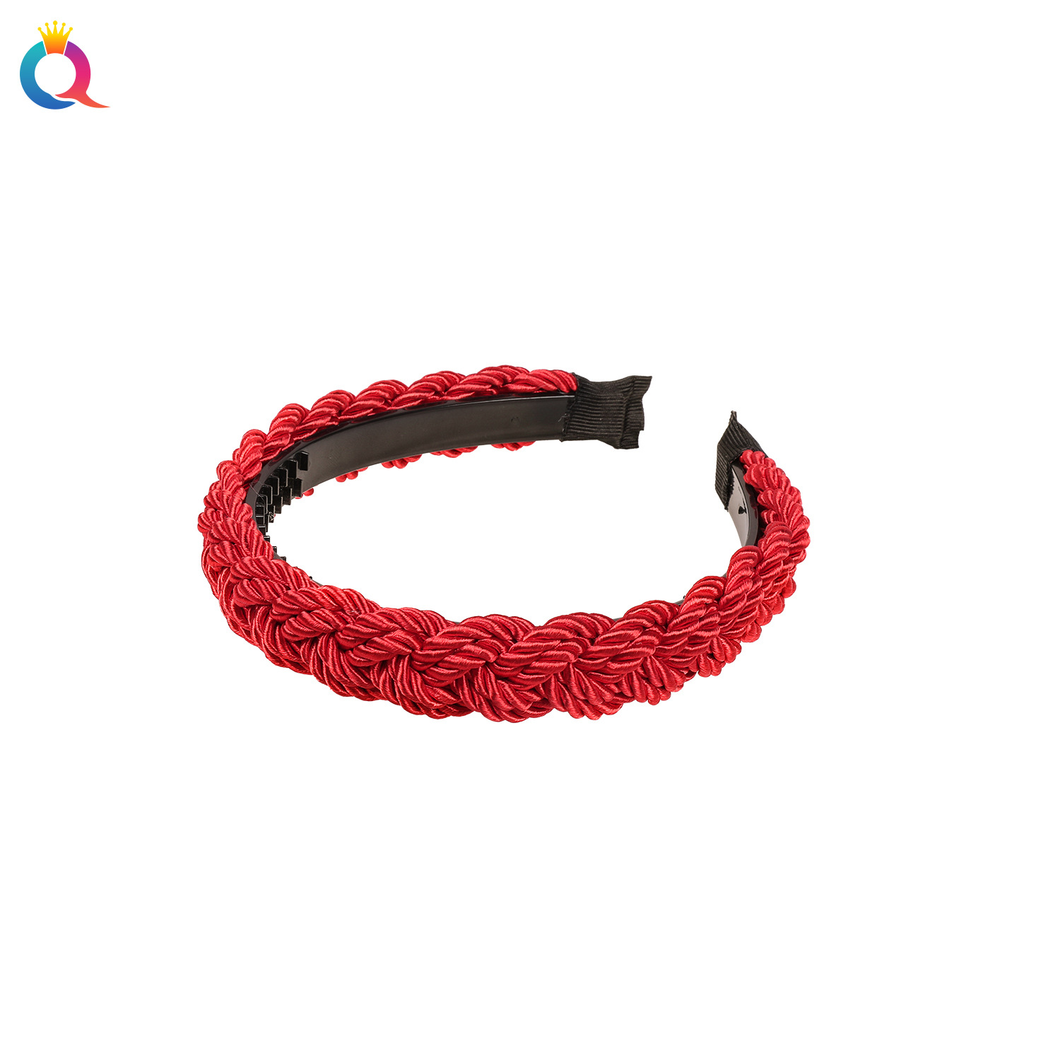Qiyue Cross-border Christmas Handmade Bright Silk Woven hair Bands for women's long hair, high top of the head, face washing, headbands and hair accessories wholesale Item Picture