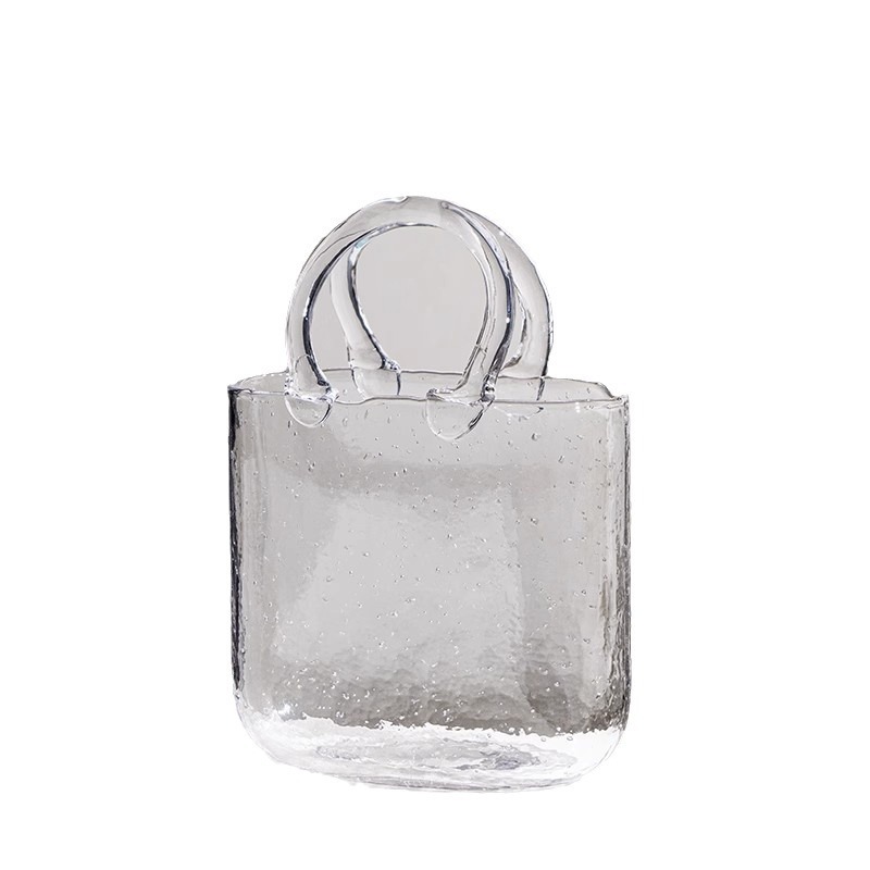 Creative bags, hand-held baskets, internet-famous glass vases, transparent hydroponic flower arrangement vases, flower vases, table decoration photography Item Picture