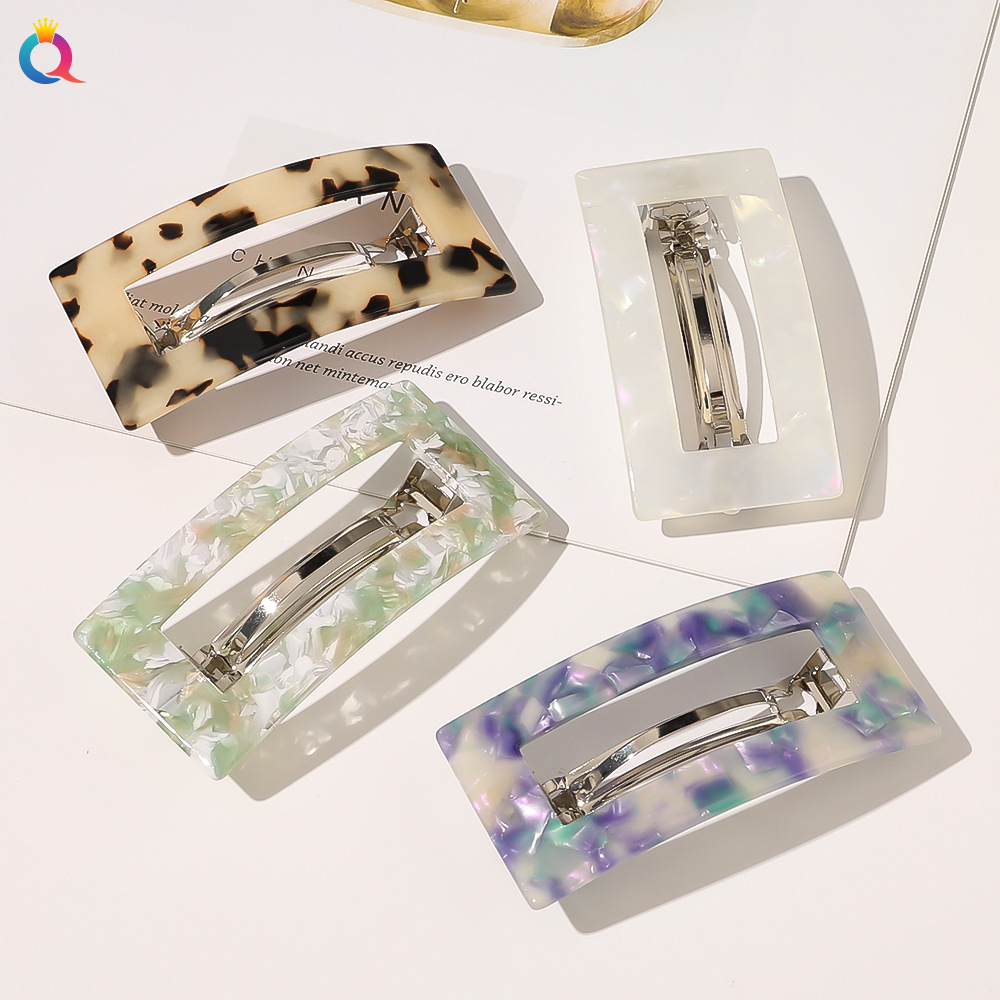 Qiyue Accessories: The same tortoiseshell square spring clip and simple ponytail clip top clip as those on Korean websites full figure