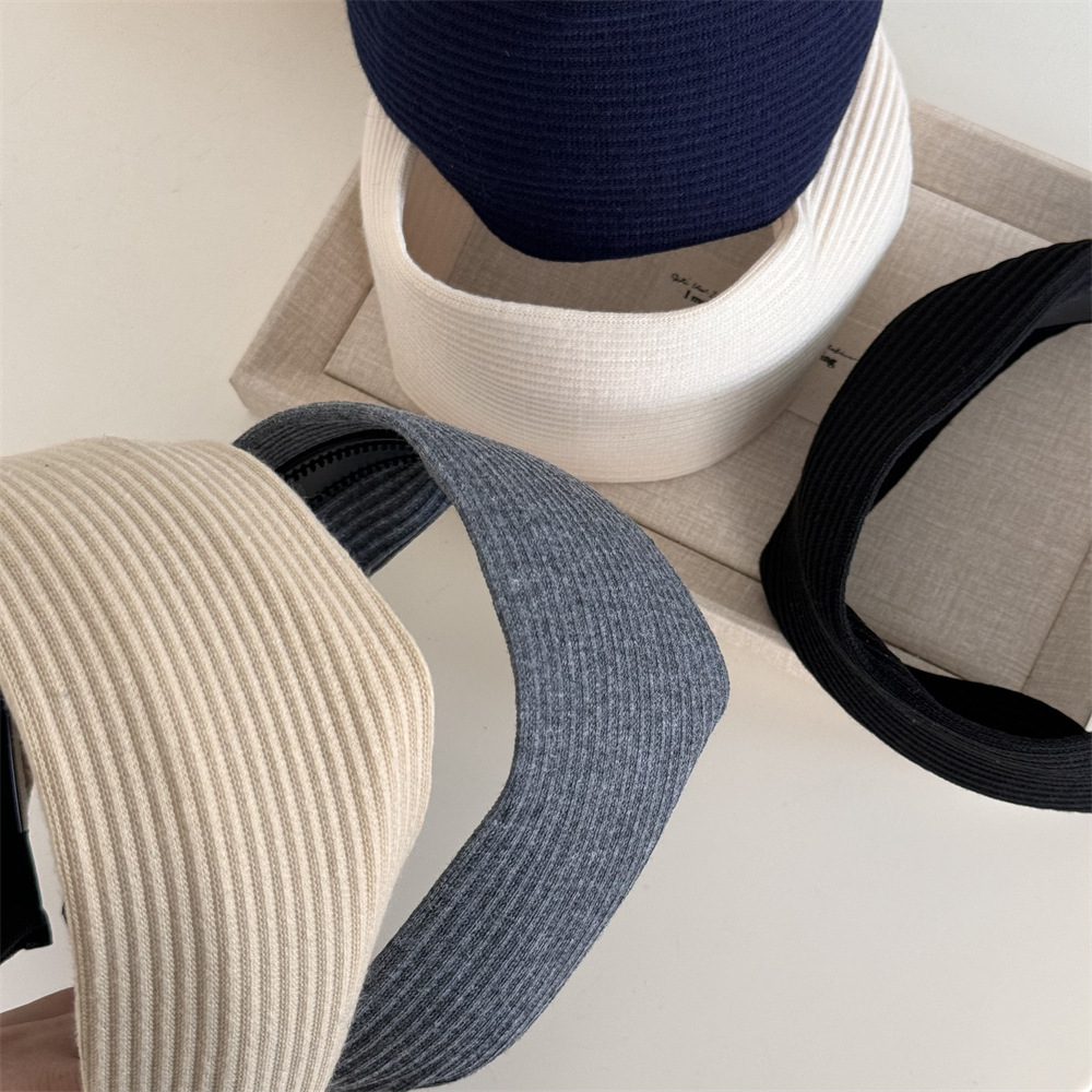Widened retro solid-color fabric high-end texture hairband, sporty wide-edge headband, feminine charm, trendy infrared headwear Specification drawing