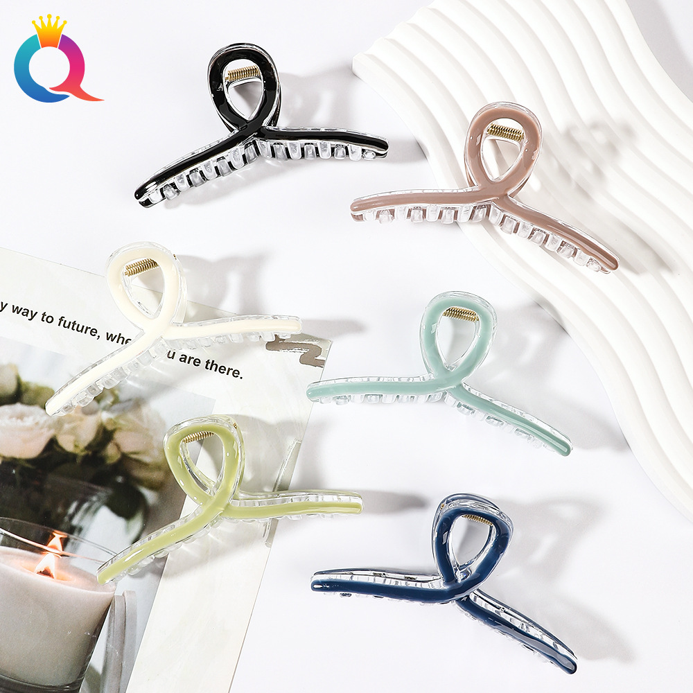 Qiyue Amazon Cross-border Oil Drip Cross Hair clips, personalized back head updo hair grabber, Shark Clip women's hair accessories wholesale details Picture