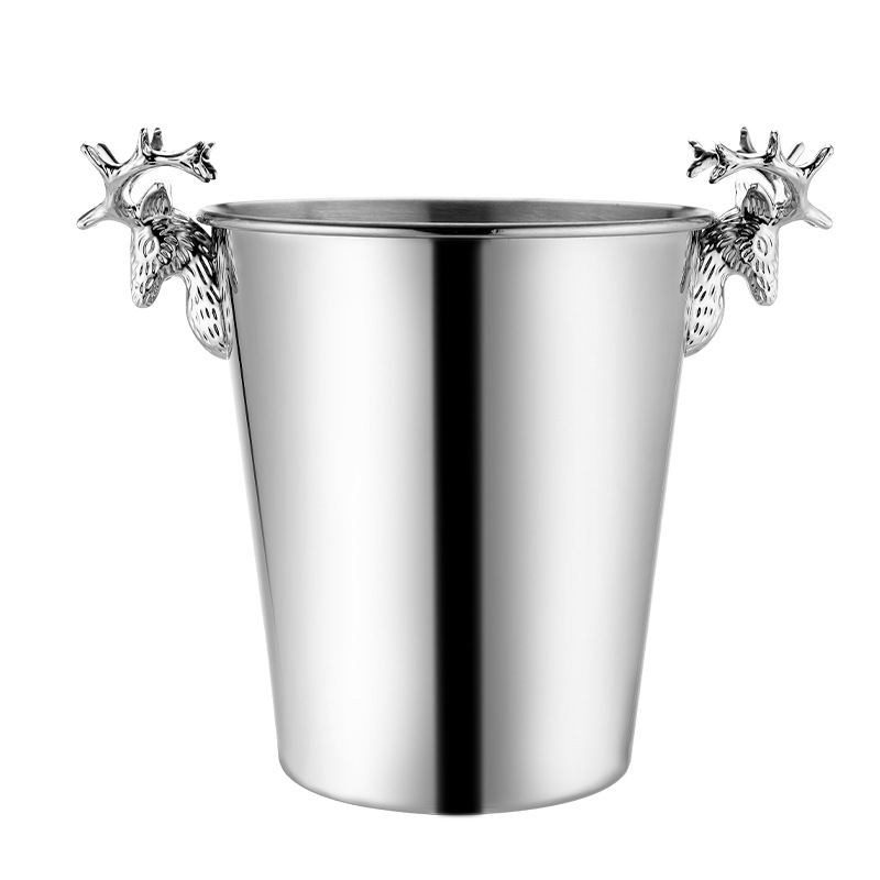 Stainless steel ice bucket, bar, KTV, light luxury and creative deer head spitting wine, champagne, commercial beer, red wine, ice bucket Item Picture
