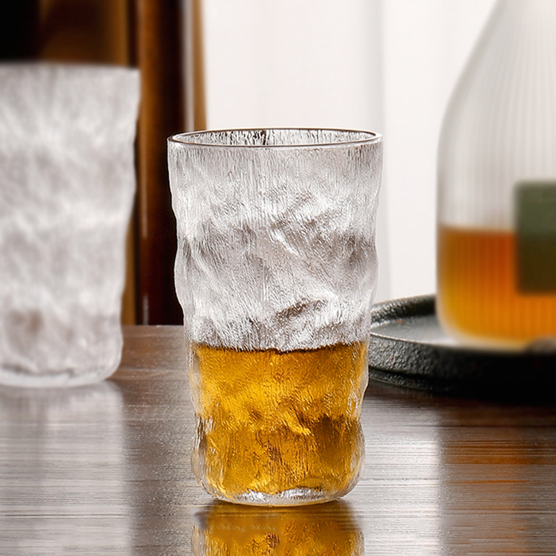 Creative glacier cups, light luxury high-end glass cups wholesale, simple household water cups, breakfast cups, high appearance level milk cups details Picture