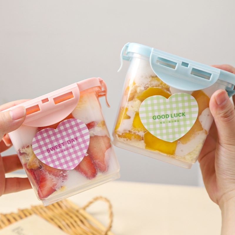 Recyclable mousse mille-feuille cake packaging box, soy milk cheese dessert jar, tiramisu sealed packaging box Specification drawing