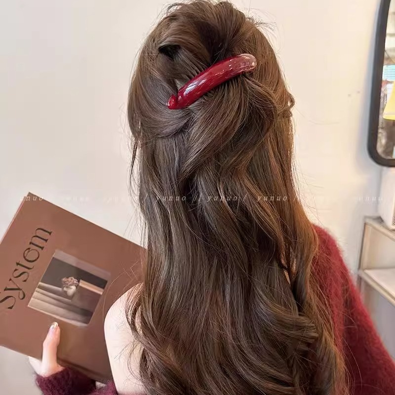 Macaron-colored Korean hairpin for women, high-end shark clip at the back of the head, high ponytail, blue hair buckle, 2025 new style Specification drawing