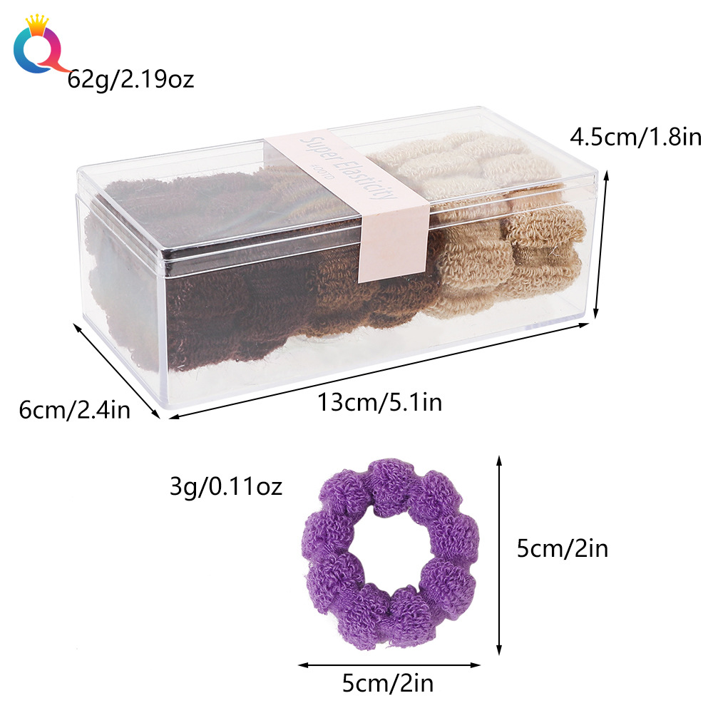 Wholesale of Qiyue's new high-elasticity basic towel band, seamless hair band, large and thick hair tie, 6 pieces of box-packed rubber bands Application Scenario