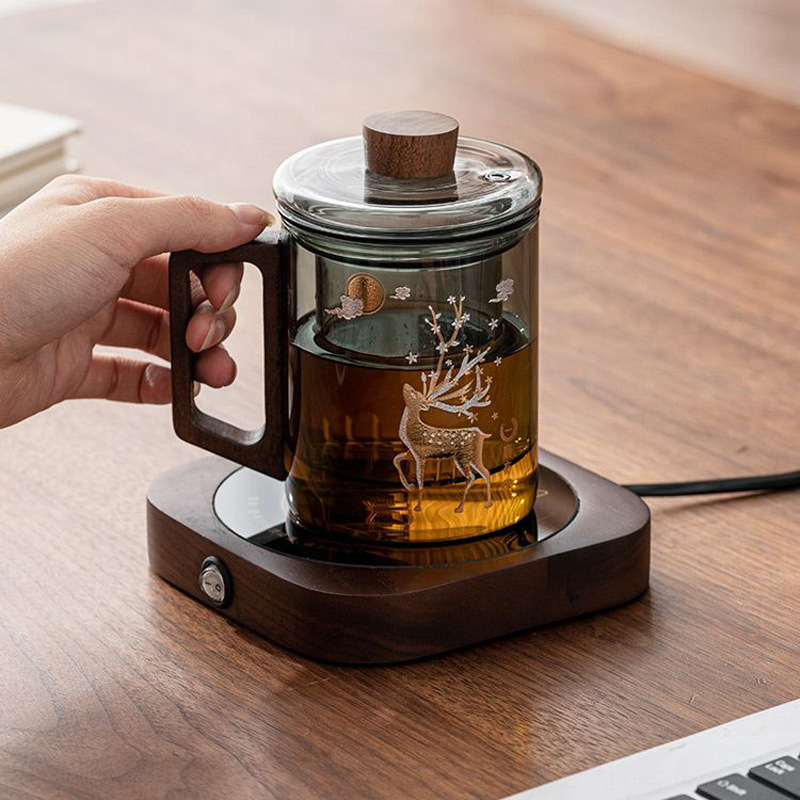 High borosilicate glass office tea cups, Japanese tea brewing cups, gift cups, high-end glass tea cups, tea water separation cups details Picture