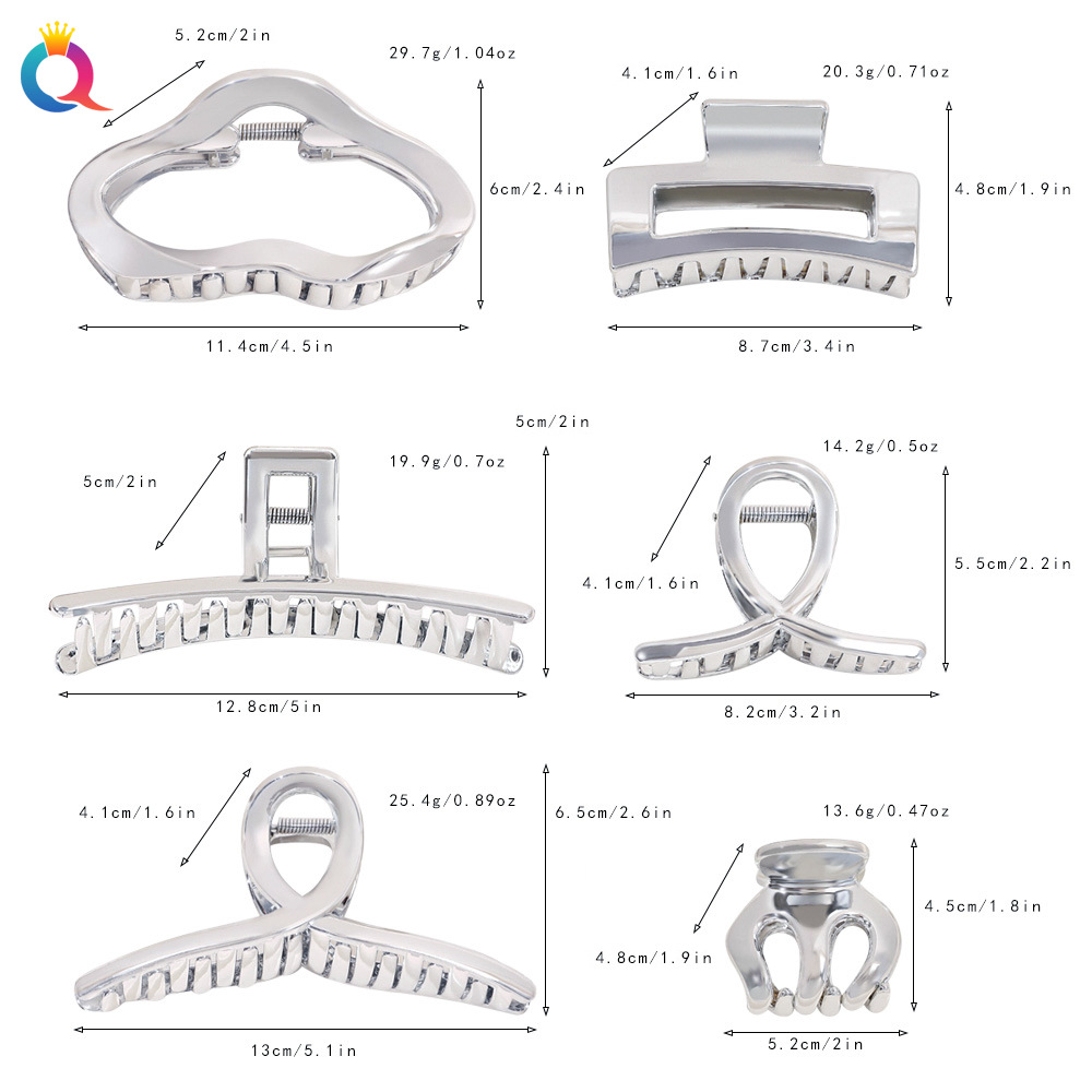 Qiyue imitation metal electroplated hair clips, back head updo hair gripper, simple shark clip hair gripper, hair clip hair accessories wholesale Application Scenario