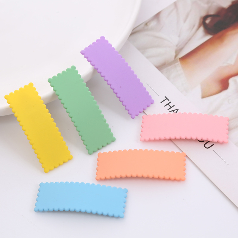 Korean style influencer ins side bangs clips, candy-colored hair clips, DIY handcrafted hair clips, high ponytail clips, bb clips full figure