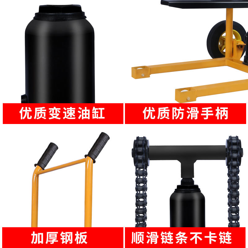 Manual hydraulic stacker, lift truck, forklift, handling truck, loading and unloading truck, small forklift, 1-ton and 2-ton hand-pushed lift truck Specification drawing