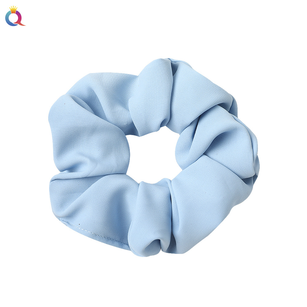 Qiyue Cross-border's new European and American solid-color large intestine ring fabric solid-color large intestine hair ring silk forged ponytail hair flower Item Picture
