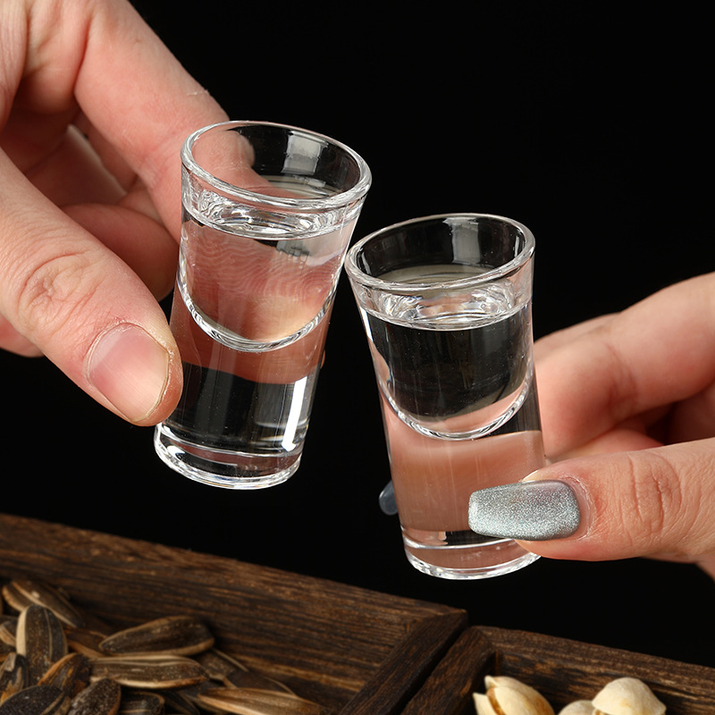 High-footed white spirit glass set, household Moutai small wine glass, bullet glass, high-end feel, 2-liang glass, 1-mouth glass wholesale Specification drawing