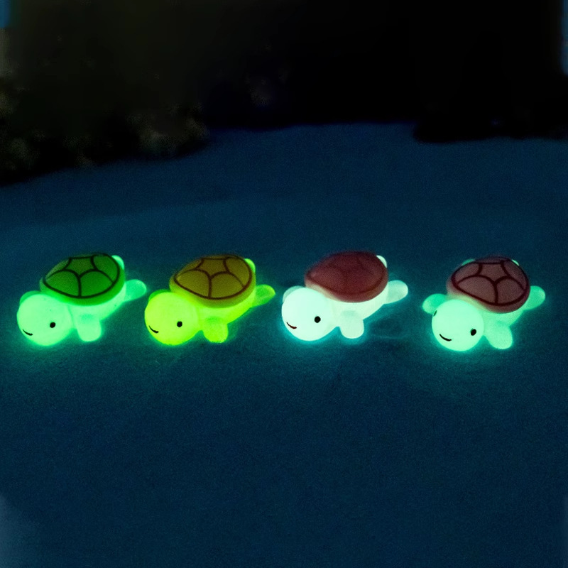 Creative and cute colorful turtle pairs, luminous little turtle resin blind bag desktop resin decorative piece, small Specification drawing