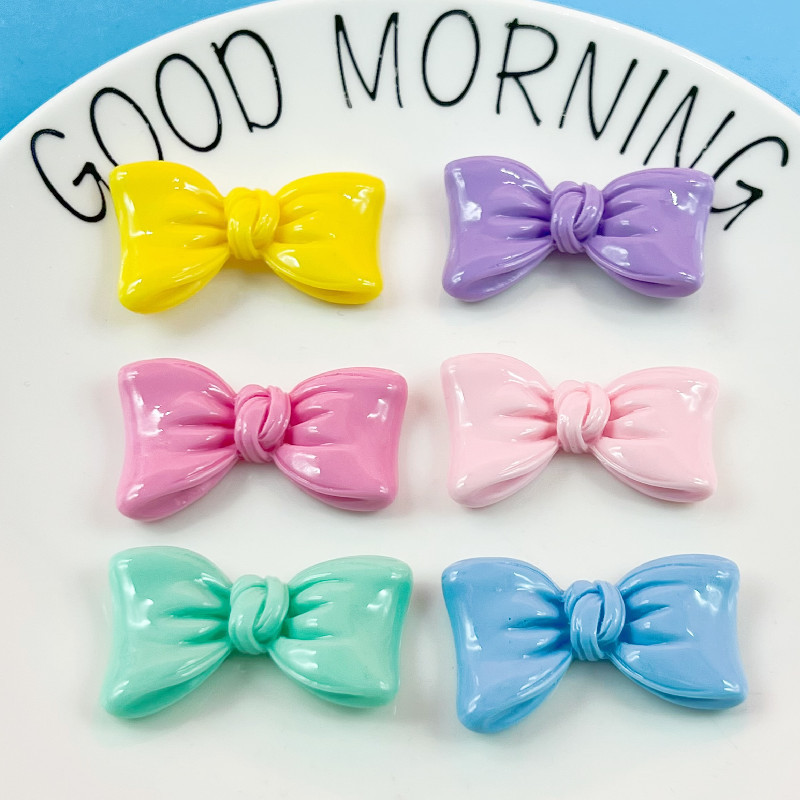 Shiny oil large bow tie jewelry accessories, bow tie resin small accessories, diy hair accessories, headwear, cream glue resin accessories full figure