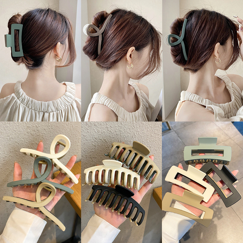 Korean large square hair clips, women's high-end hair bun clips, ins acrylic shark clips, hair clips and hair accessories wholesale Specification drawing