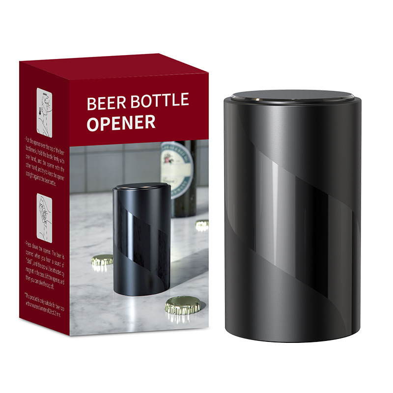 Creative automatic beer bottle opener, household beverage and juice bottle screwdriver, press and convenient magnetic bottle cap opener Item Picture