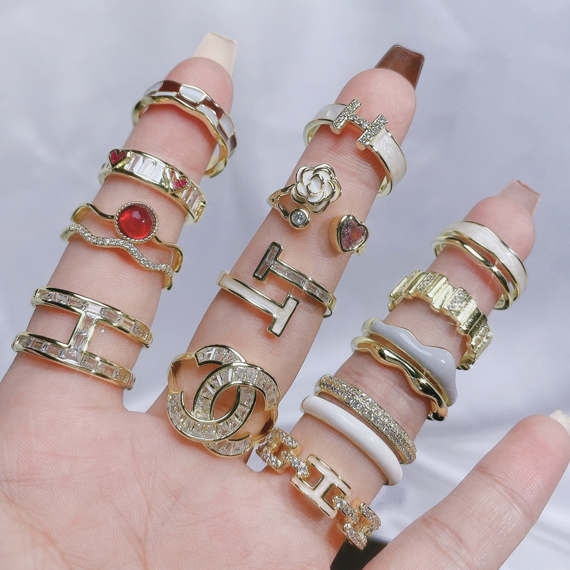 High-end and elegant, cold style open ring, women's fashion, versatile, whitening index finger ring, Instagram niche light luxury ring Specification drawing
