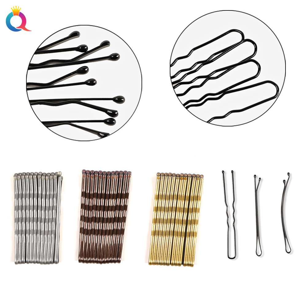 Wholesale of Qiyue Black basic one-line hair clips, hairpins, baked paint, broken hair, bangs clips, steel clips, edge clips, hair accessories and headwear details Picture