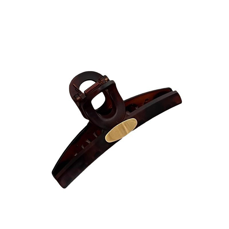 High-end Spring/Summer Gold label grabber Women's 2023 New large hair clip at the back of the head, shark clip, elegant clip hair accessory Item Picture
