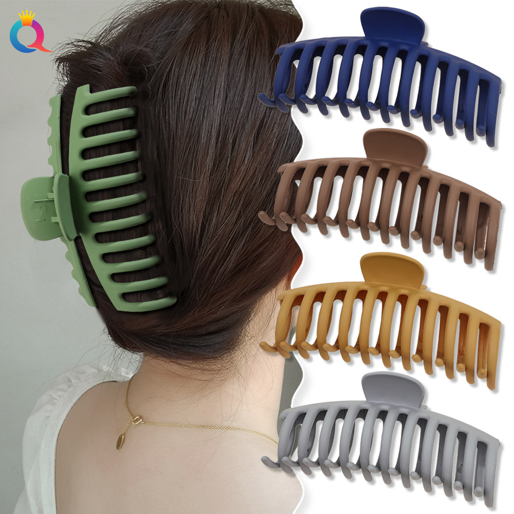 Qiyue matte Oversized hair Clip 13cm keel grab clip for the back of the head ponytail, shark clip hair accessory wholesale full figure