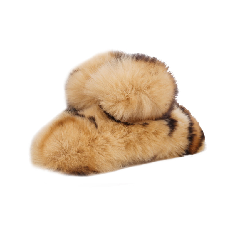 French genuine rex rabbit fur leopard print hair clips, retro fur grab clips, high-end feel, plush shark clips, large size, abundant hair volume Item Picture