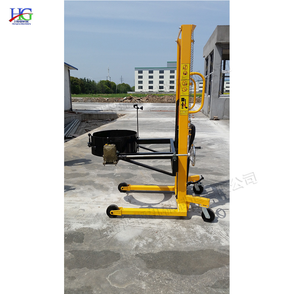 Small oil tank lift, hydraulic oil drum transport vehicle, fully automatic plastic oil drum dumping equipment Specification drawing