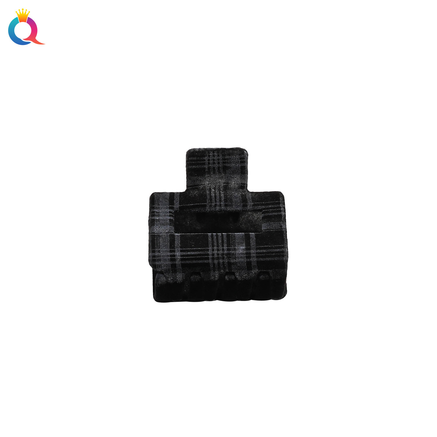 Qiyue Autumn/Winter PC checkered flocking hair clip, women's ins updo hair clip, high-end styling, shark clip hair accessory Item Picture