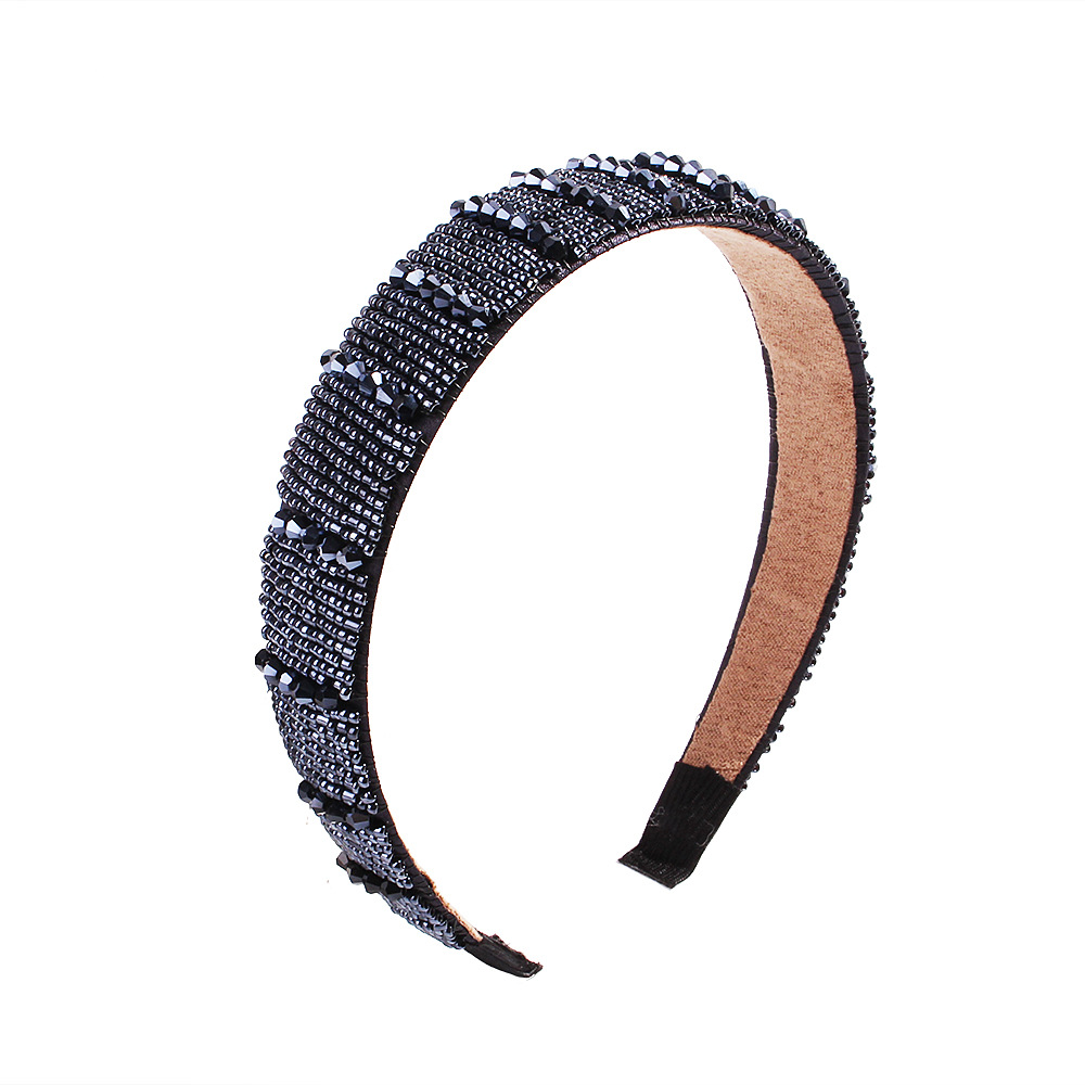 Wholesale of new Korean-style hair accessories, beaded crystal headbands, wide-edge rice bead headbands, and Korean hairpins B102 Item Picture